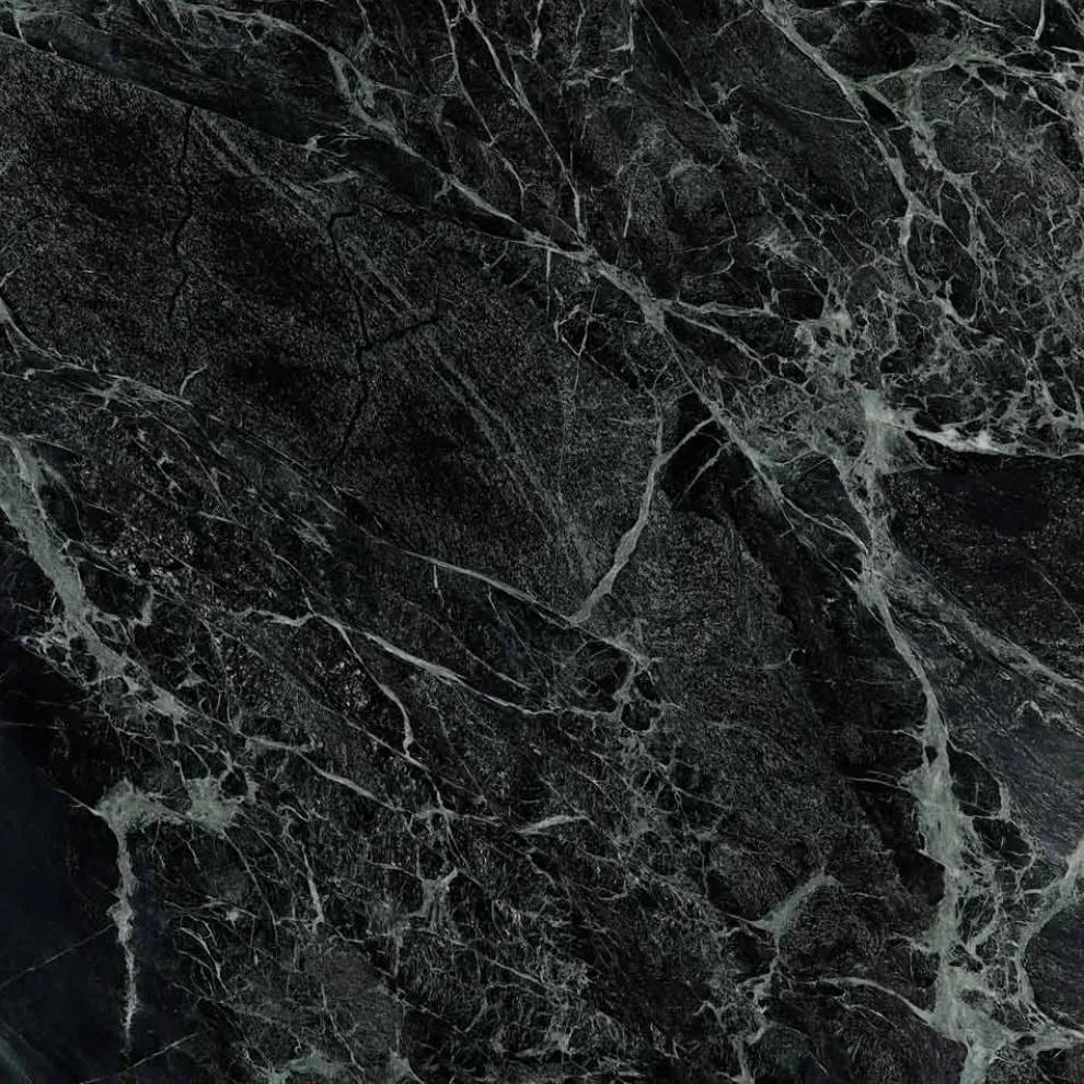 Tulip Eero Saarinen H 39 Couchtisch mit runder Platte aus alpingrünem Marmor – Scarlet