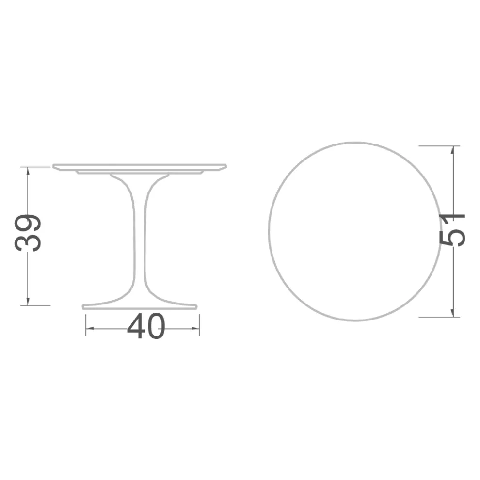 Tulip Eero Saarinen H 39 Couchtisch mit runder Platte aus alpingrünem Marmor – Scarlet