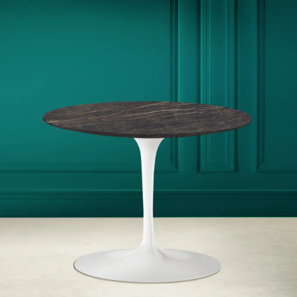 Tulip Eero Saarinen H 41 Couchtisch aus Keramik Noir Desire Made in Italy – Scarlet