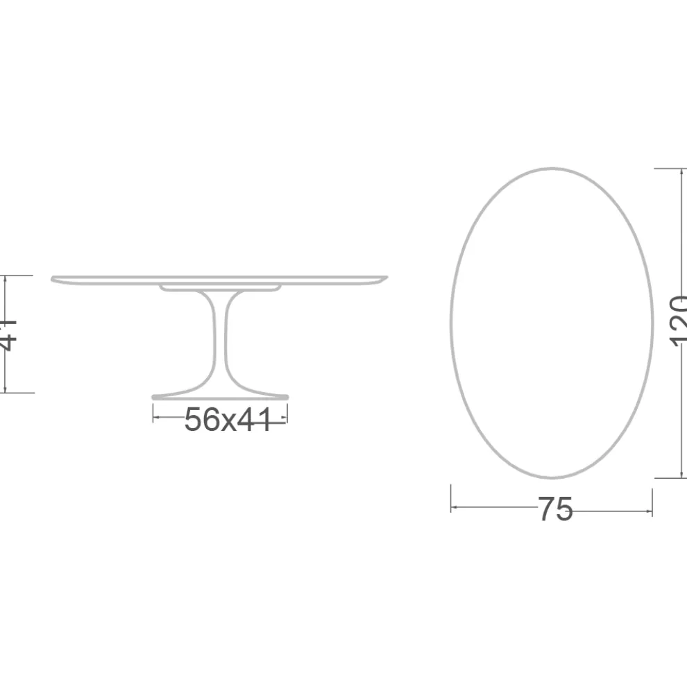 Tulip Saarinen H 41 Couchtisch mit arabesker Marmorplatte, hergestellt in Italien – Scarlet