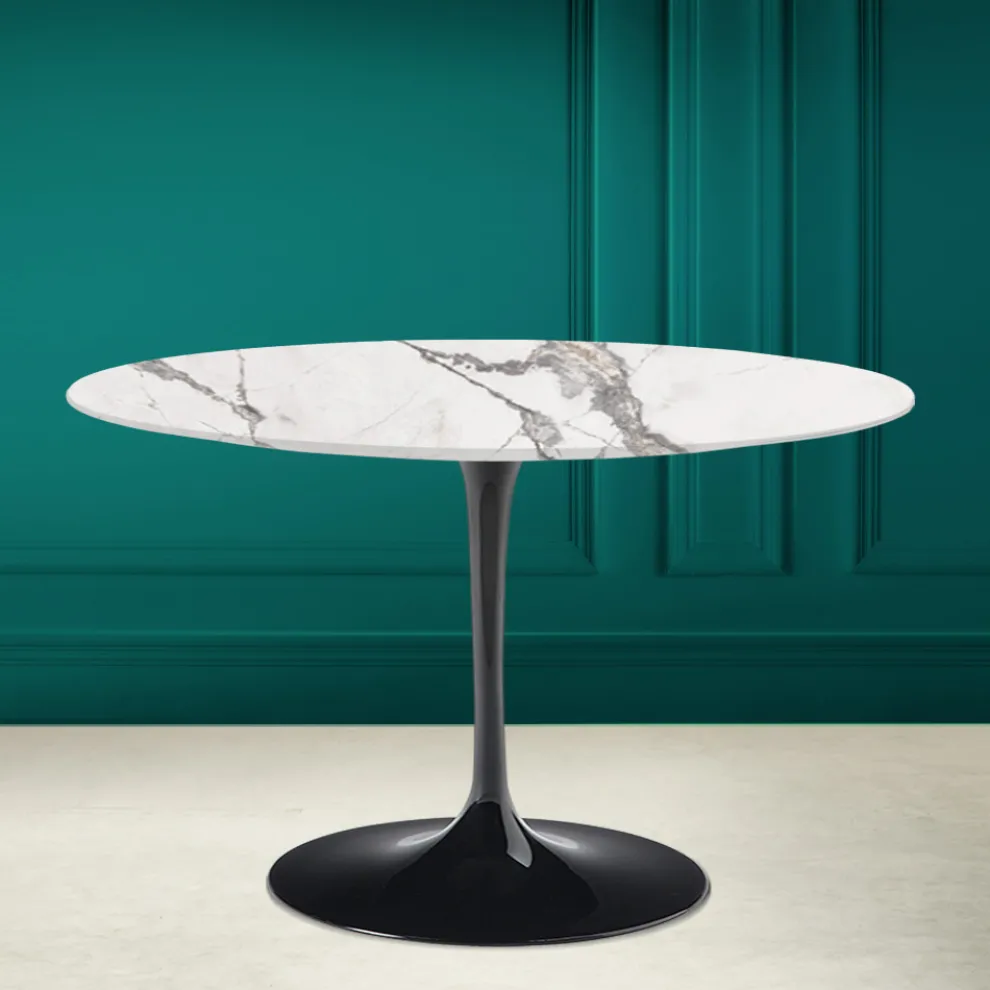 Tulip Tabelle Saarinen H 73 Runde Keramik unsichtbar wählen Made in Italy - Scarlet