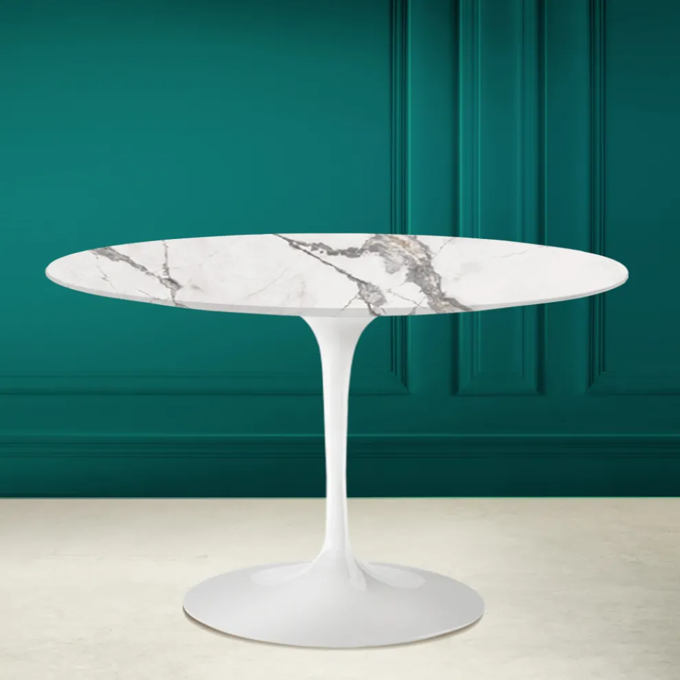 Tulip Tabelle Saarinen H 73 Runde Keramik unsichtbar wählen Made in Italy - Scarlet