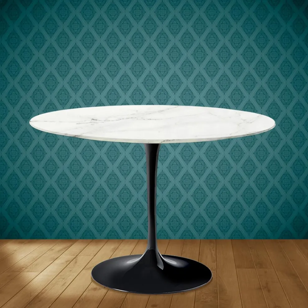 Tulpentisch Eero Saarinen H 74 Rund Keramischer Rest Made in Italy - Scharlachrot