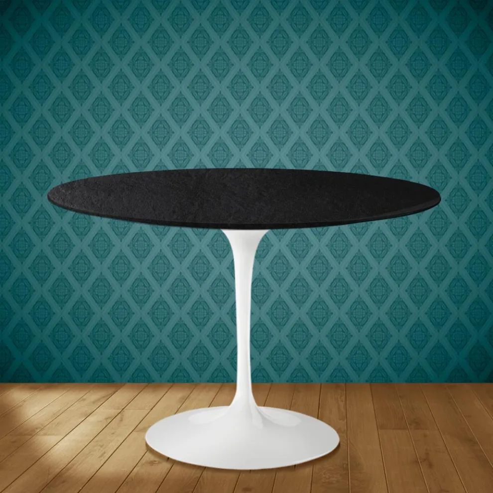 Tulpentisch Eero Saarinen H 74 Rund Keramik Sirius Made in Italy - Scharlachrot