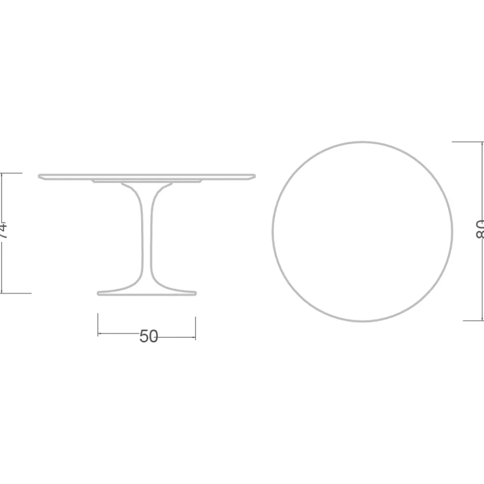 Tulpentisch Eero Saarinen H 73 Rund in absolutem Weiß Made in Italy - Scharlachrot