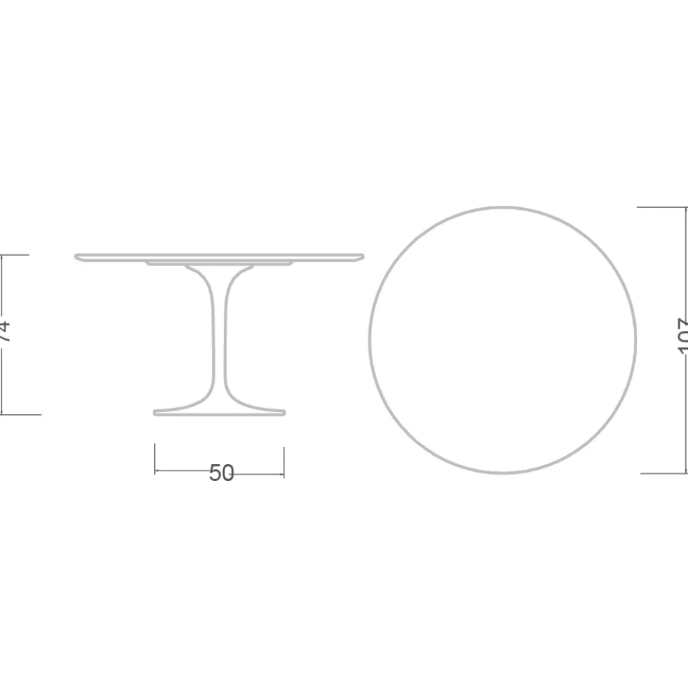 Tulpentisch Eero Saarinen H 73 Rund in absolutem Weiß Made in Italy - Scharlachrot
