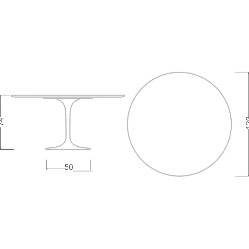 Tulpentisch Eero Saarinen H 73 Rund in absolutem Weiß Made in Italy - Scharlachrot