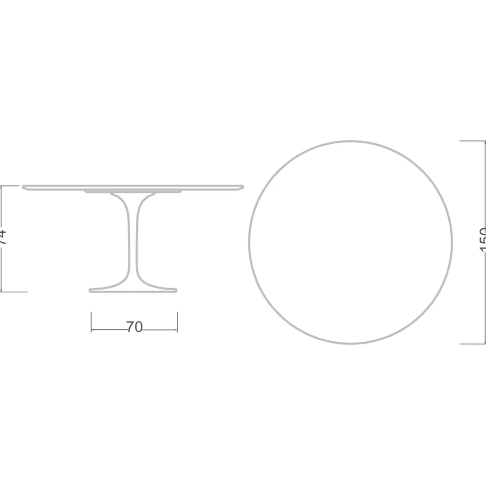Tulpentisch Eero Saarinen H 73 Rund in absolutem Weiß Made in Italy - Scharlachrot