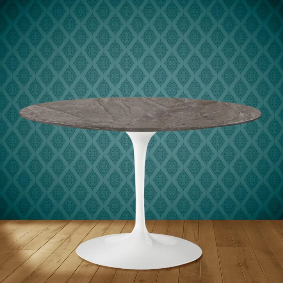 Tulpentisch Eero Saarinen H 74 aus Keramik Kira Made in Italy - Scharlachrot