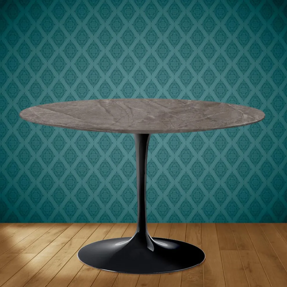 Tulpentisch Eero Saarinen H 74 aus Keramik Kira Made in Italy - Scharlachrot