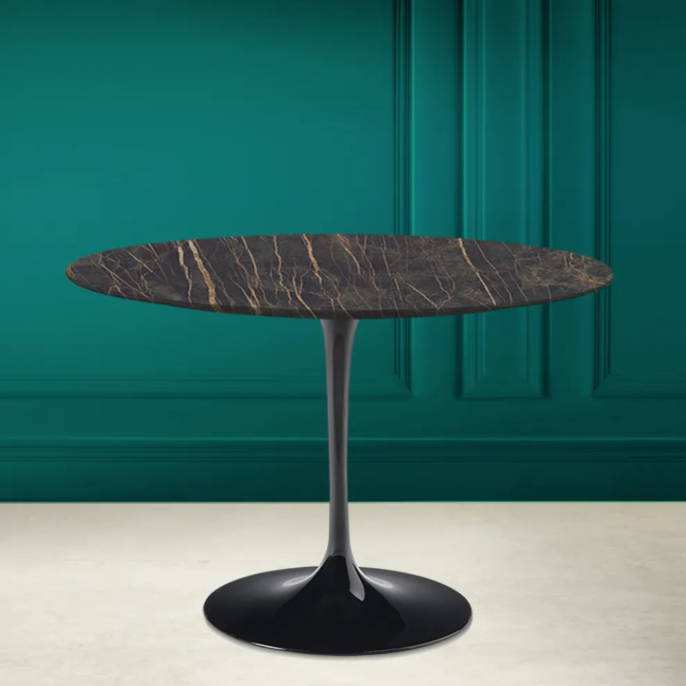 Tulpentisch Eero Saarinen H 73 Rund Keramik Noir Wunsch Made in Italy - Scharlachrot