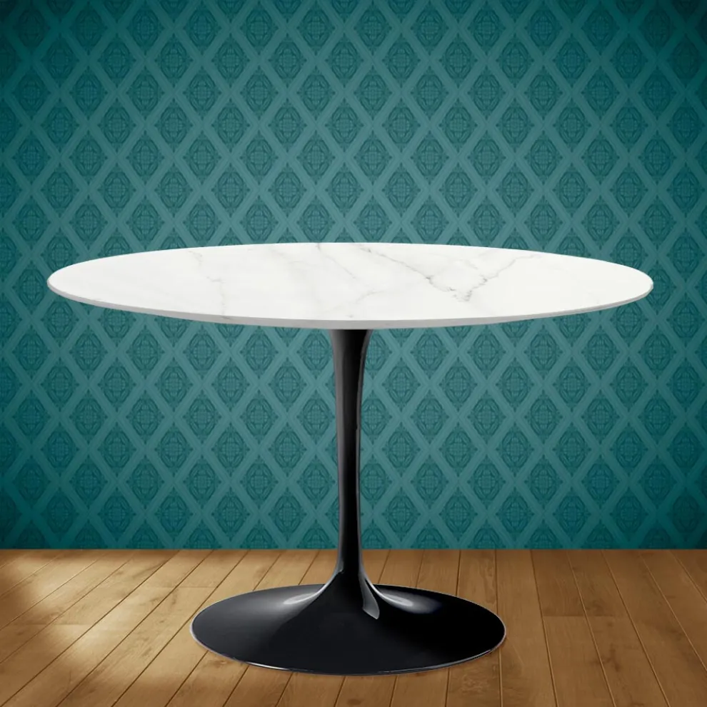 Tulpentisch Eero Saarinen H 74 aus Keramik Rem Made in Italy - Scharlachrot