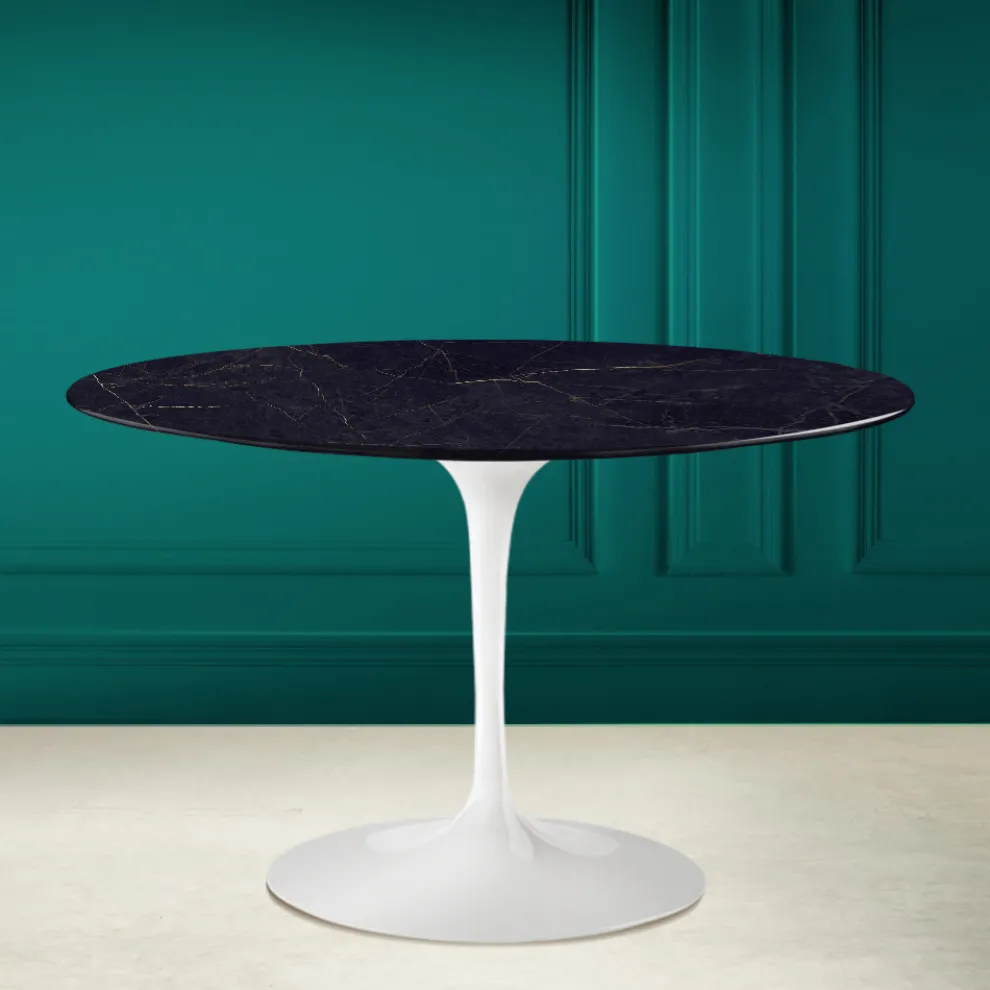 Tulpentisch Saarinen H 73 Rund Keramik Noir Laurent Made in Italy - Scharlachrot