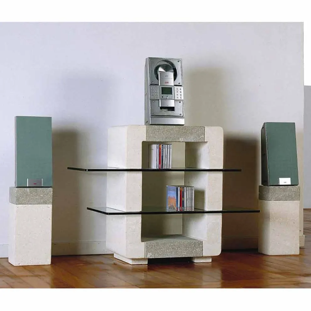 TV-Hifi-Möbel aus Stein und Kristall in modernem Design Xeni