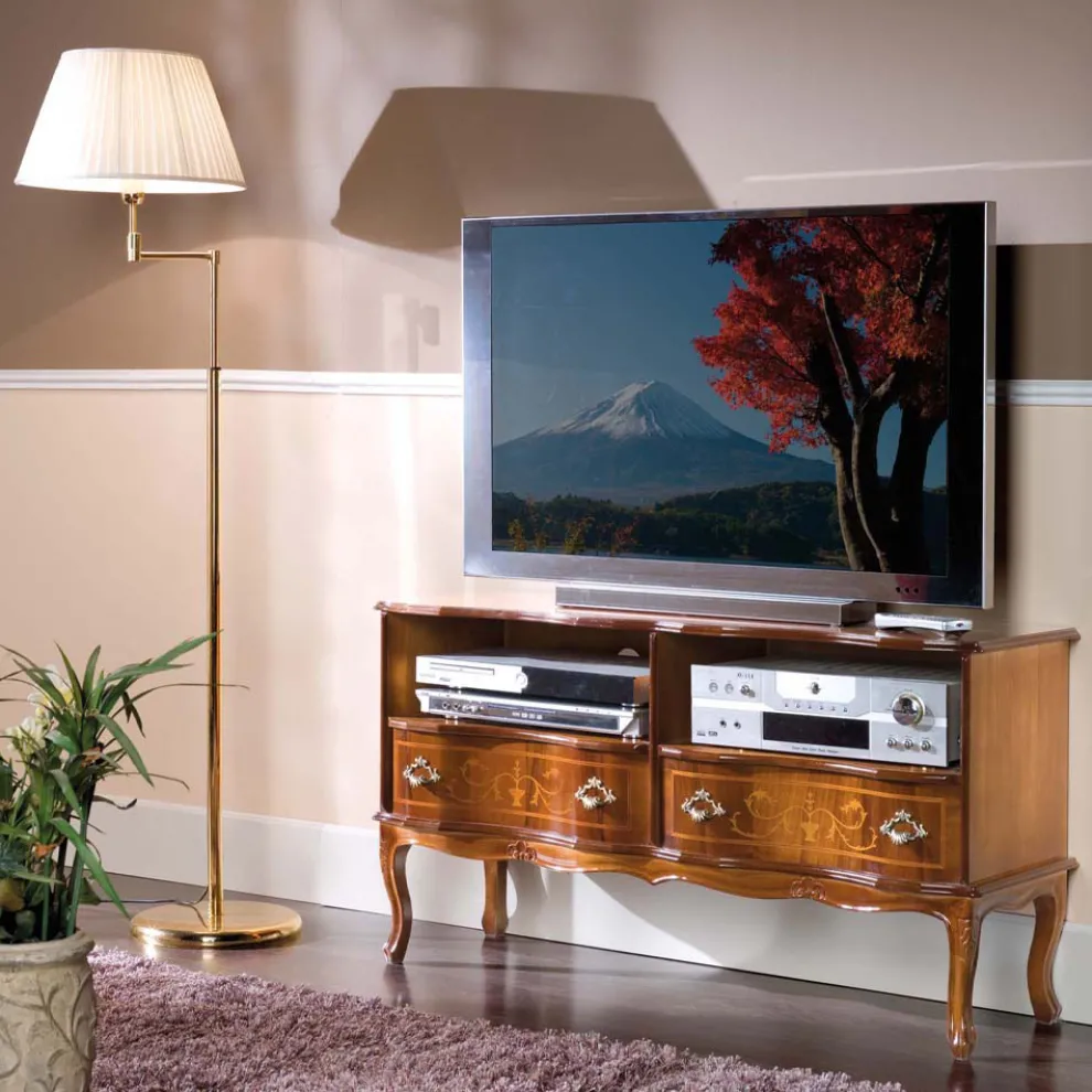 TV-Möbel aus Holz 2 Schubladen Klassischer Stil Made in Italy - Prince