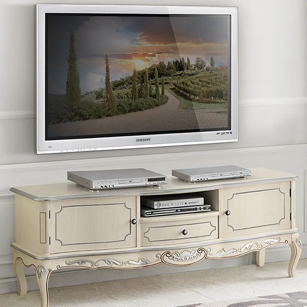 TV-Schrank aus Holz mit Beinen im klassischen Stil Made in Italy - Chantilly