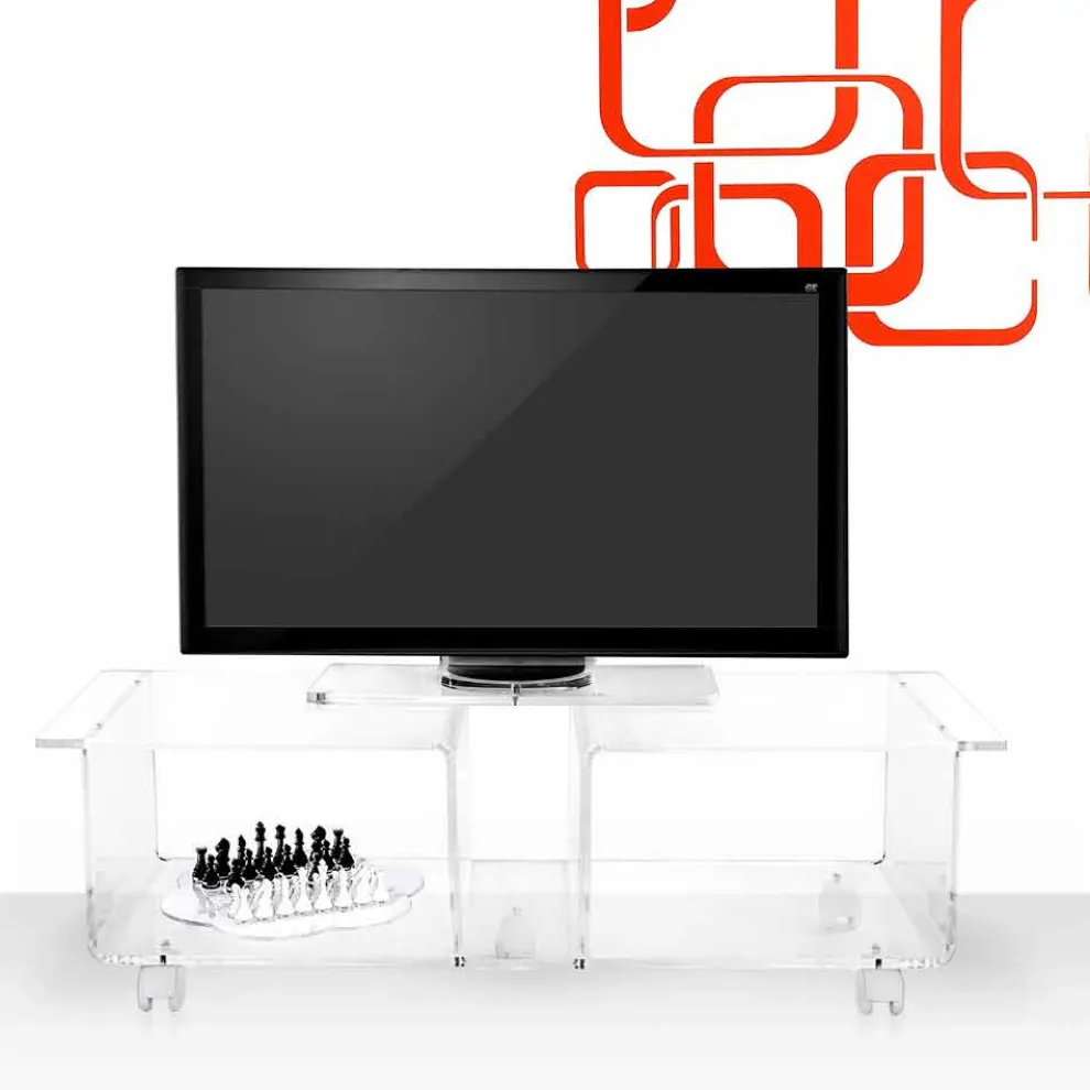 TV-Schrank im modernen Design aus transparentem Plexiglas Mago Double