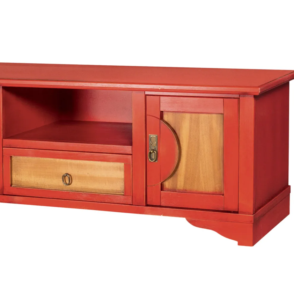 TV-Ständer aus furniertem Holz mit verschiedenen Ausführungen, hergestellt in Italien – Purusha