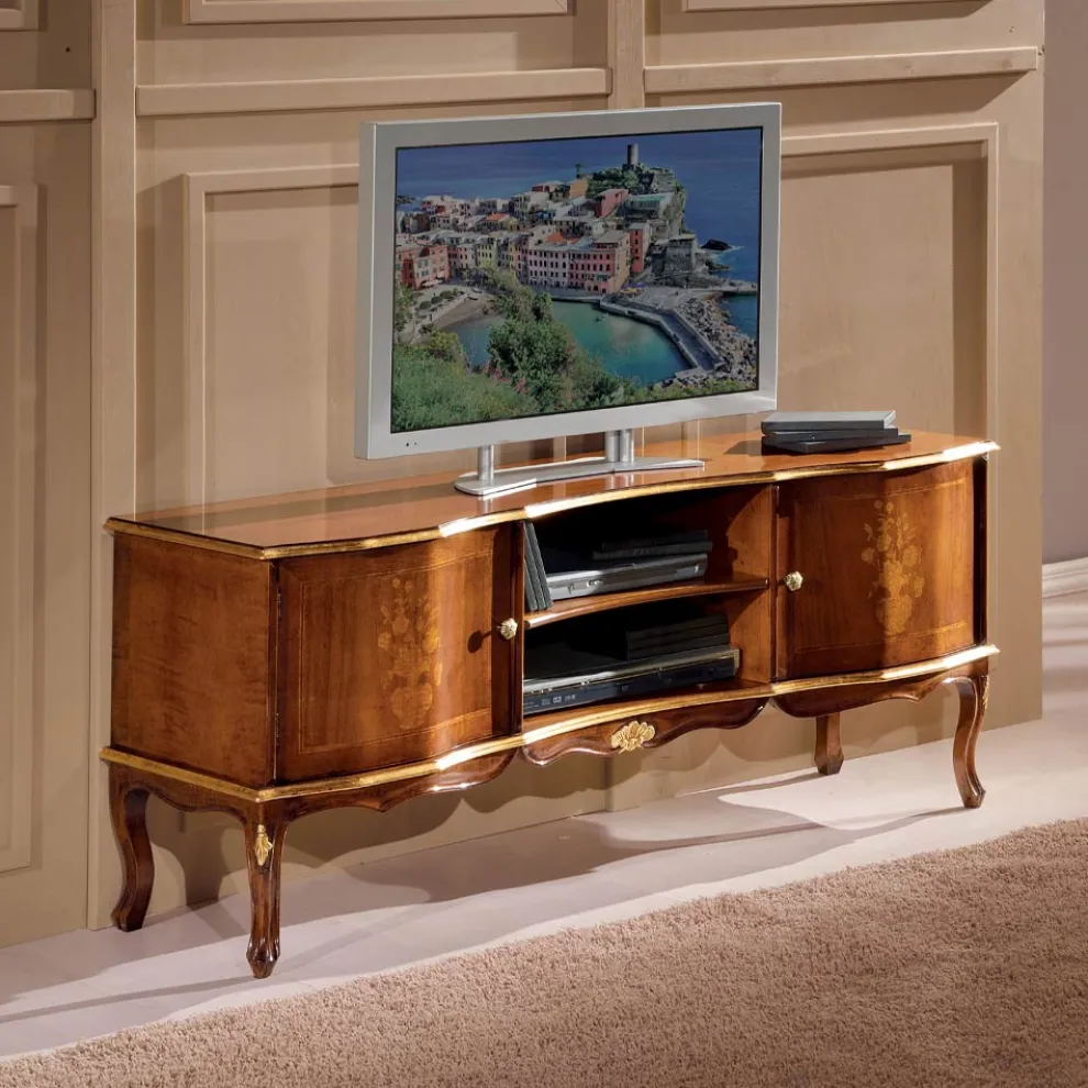 TV-Ständer aus Nussholz im klassischen Stil Made in Italy - Prince