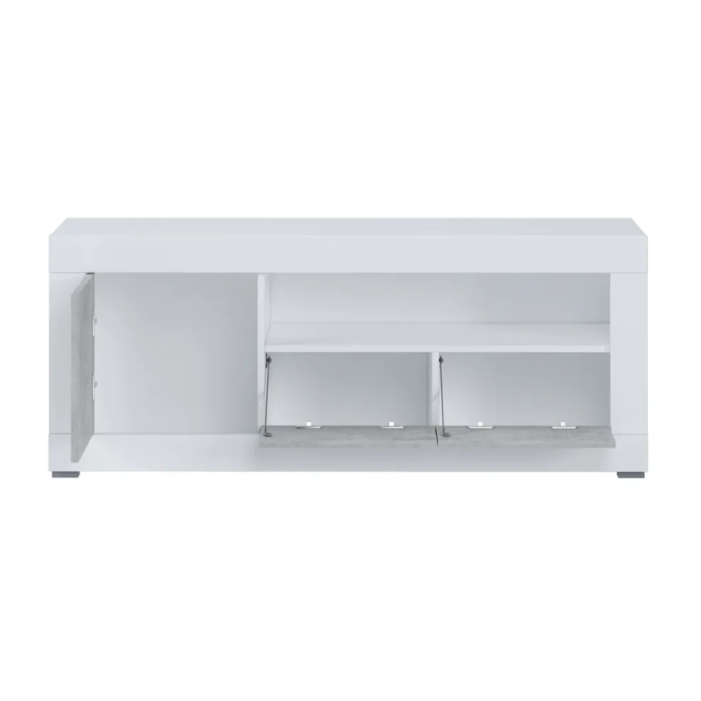 TV-Ständer mit 1 Tür und 1 Holzkorb – Samario