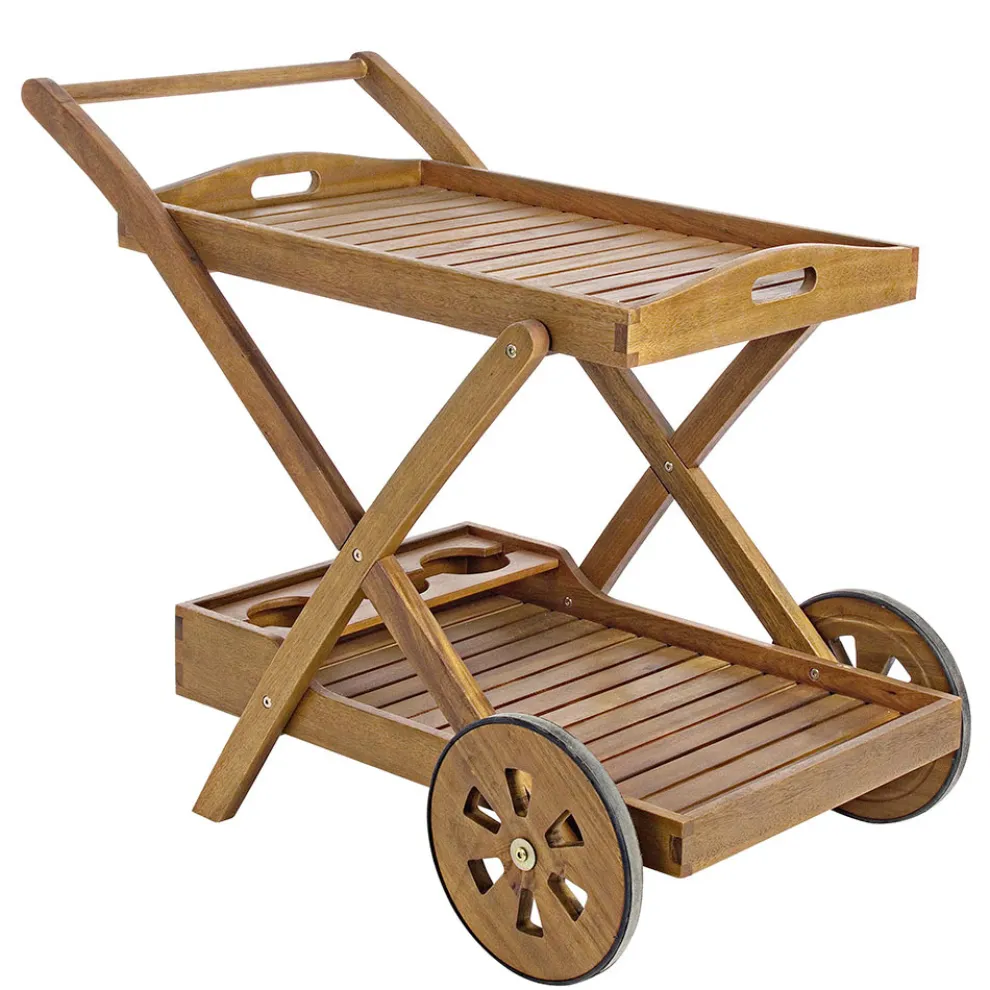 Design Acacia Wood Servierwagen - Roxen