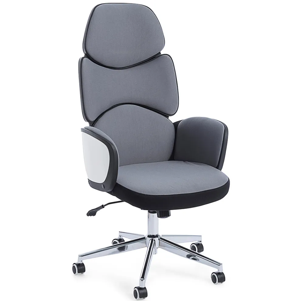 Verstellbarer Bürodrehstuhl aus Stahl und Polyester - Luigio