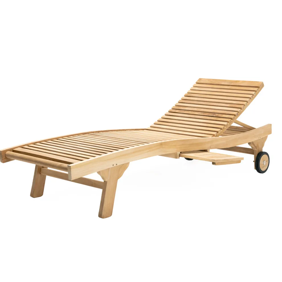 Outdoor-Sonnenliege aus natürlichem Teak - Yggdrasil