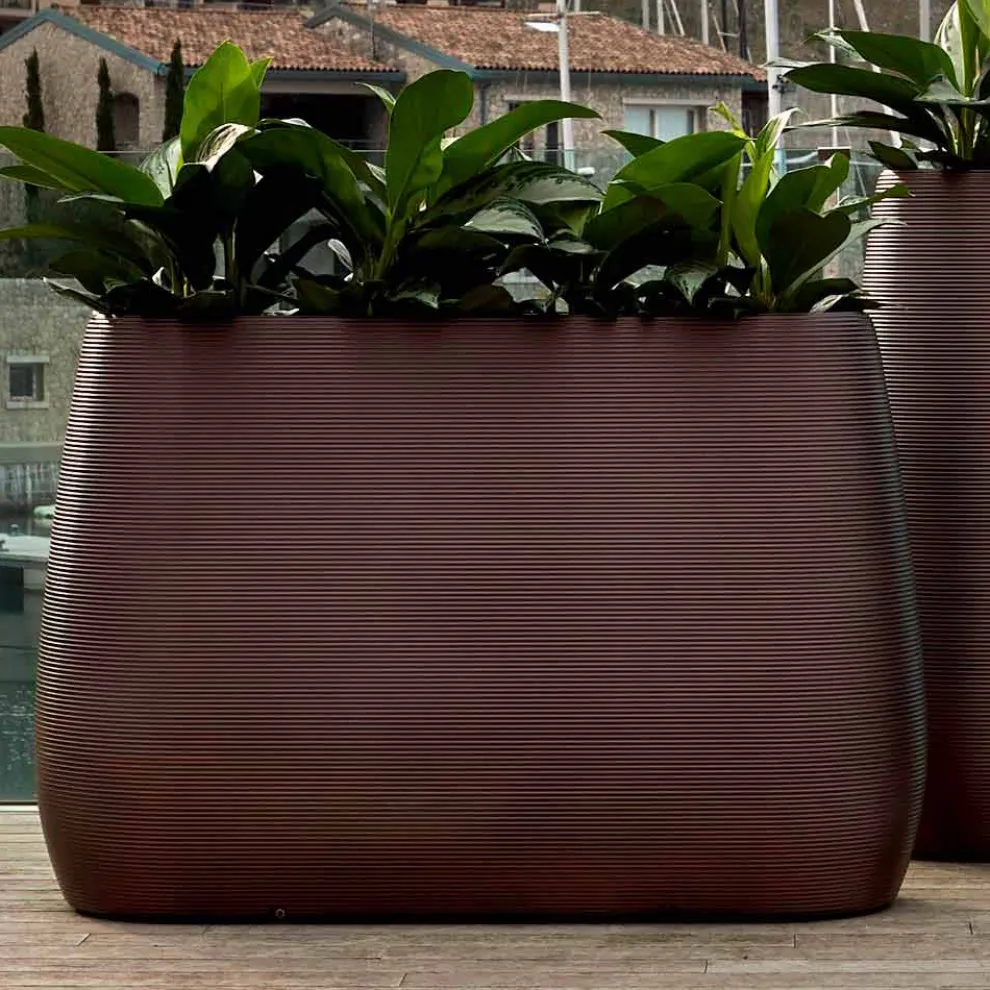 Innen- oder Außenvase, Kunststoff-Pflanzgefäß 3 Abmessungen, 2 Stück - Pandora von Myyour