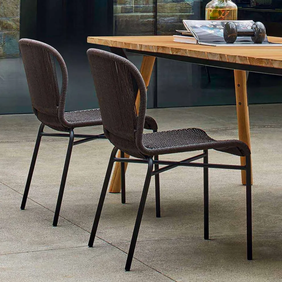 Hochwertiger Outdoor Stühle handgeflechtet 2 Teile Varaschin