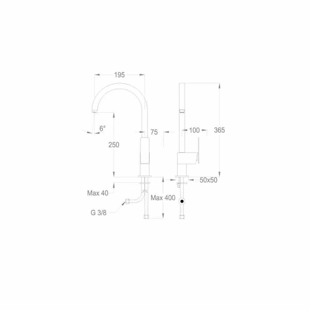 Made in Italy Design Einhebel-Küchenmischer - Bonsu