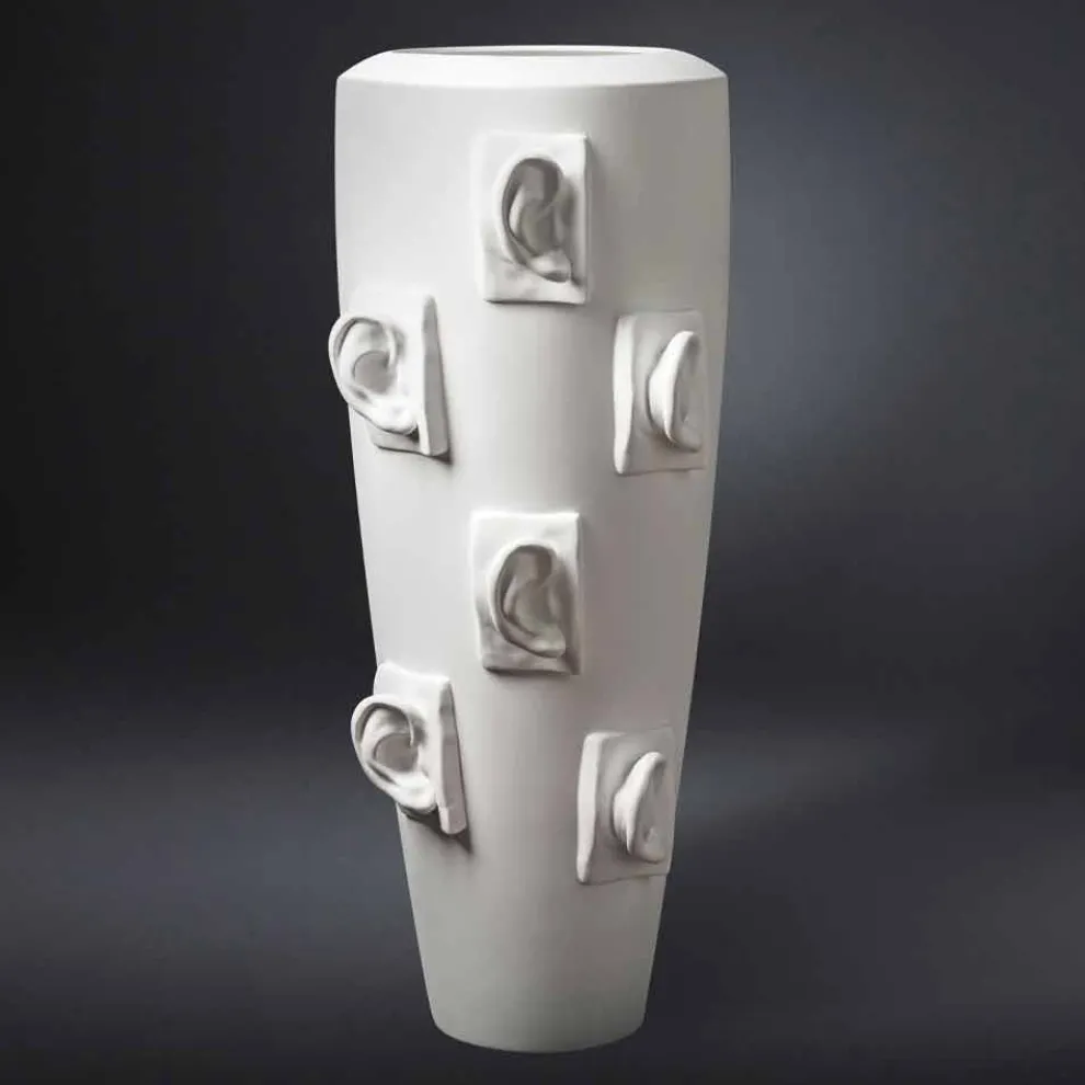 Dekorative Keramikvase mit Dekorationen handgefertigt in Italien - Capuano