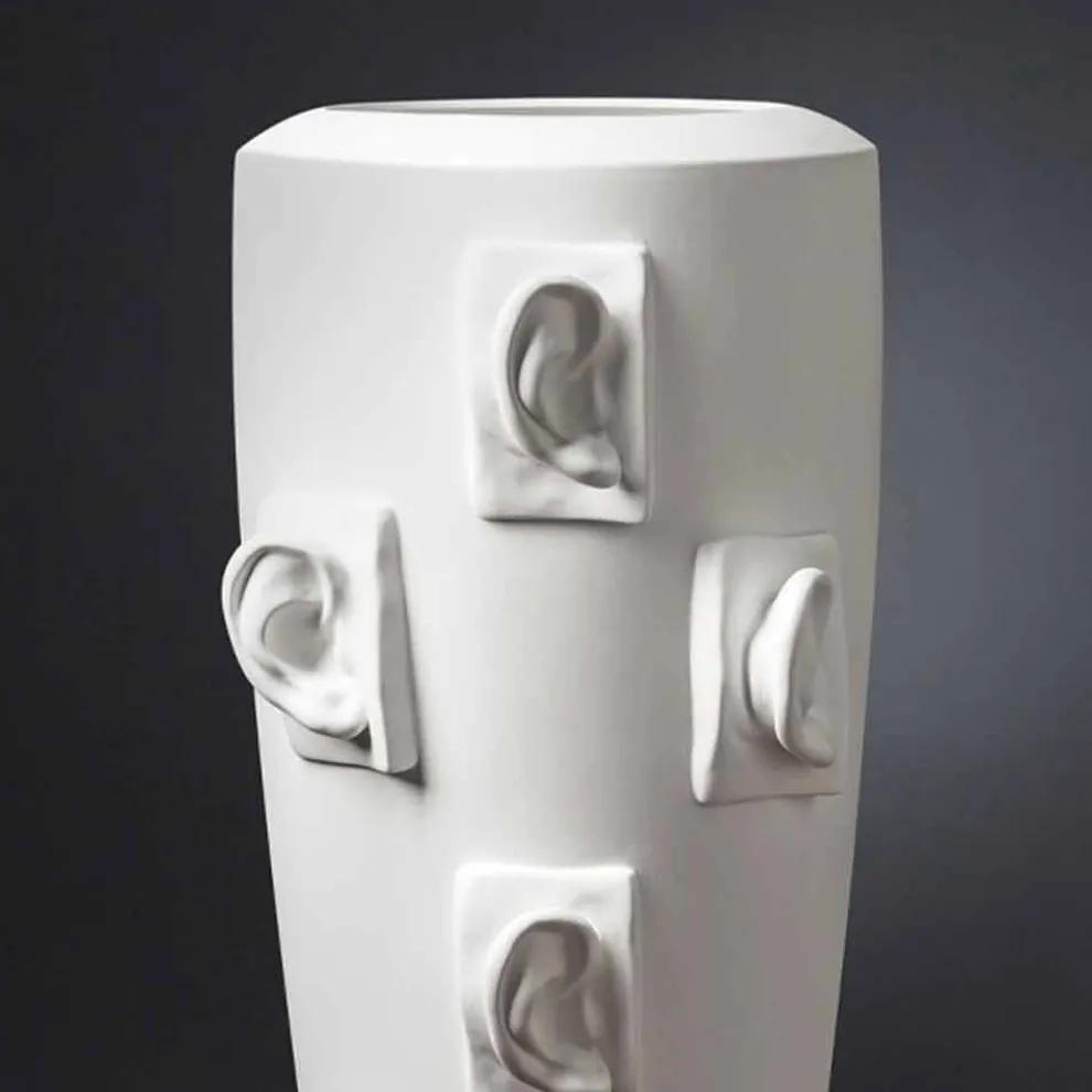 Dekorative Keramikvase mit Dekorationen handgefertigt in Italien - Capuano