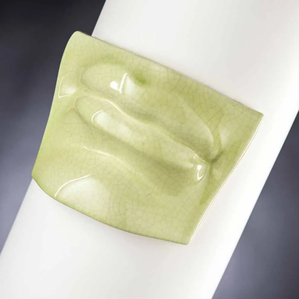 Hohe dekorative Vase aus farbiger Keramik, handgefertigt in Italien - Monte