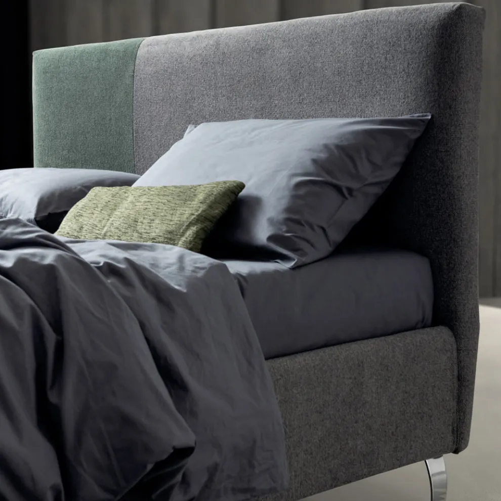 Doppelbett 160x190 mit asymmetrischem zweifarbigem Finish - Jasmine