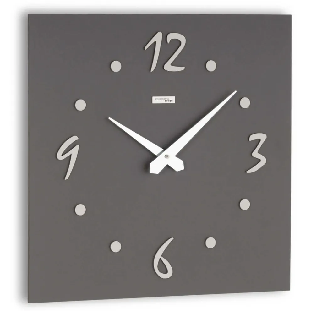 Wanduhr mit geschichteten Applikationen aus gepresstem Leinen, hergestellt in Italien – Exact