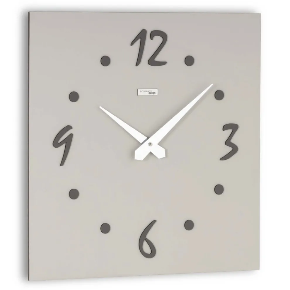 Wanduhr mit geschichteten Applikationen aus gepresstem Leinen, hergestellt in Italien – Exact