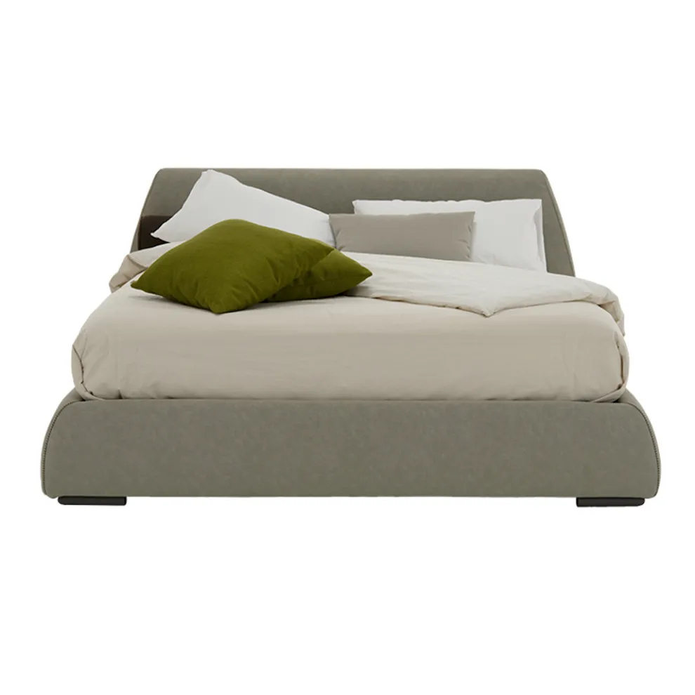 Modernes Doppelbett mit Box aus Stoff oder Kunstleder Made in Italy - Minerva
