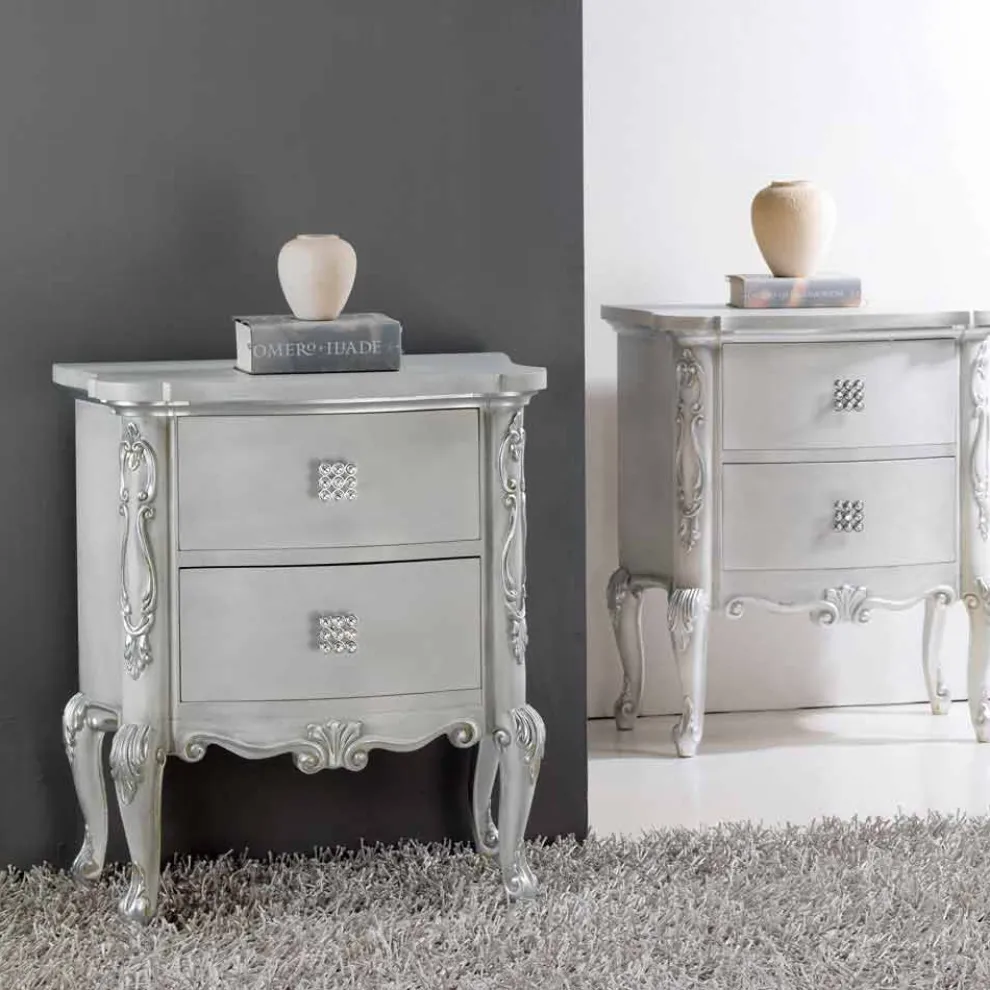 Nachttisch im klassischen Wohnstil aus Massivholz Bone