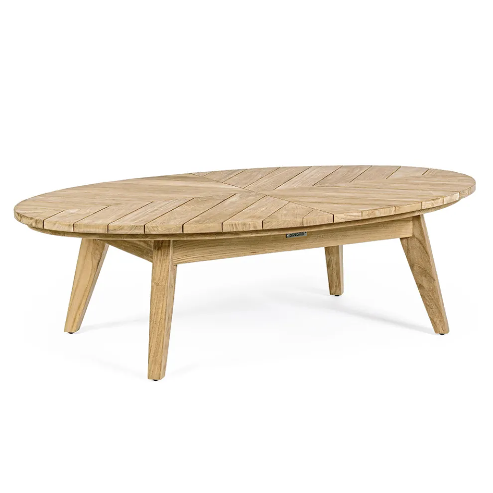 Couchtisch im Freien aus Teakholz mit ovaler Platte, Homemotion - Ricardo