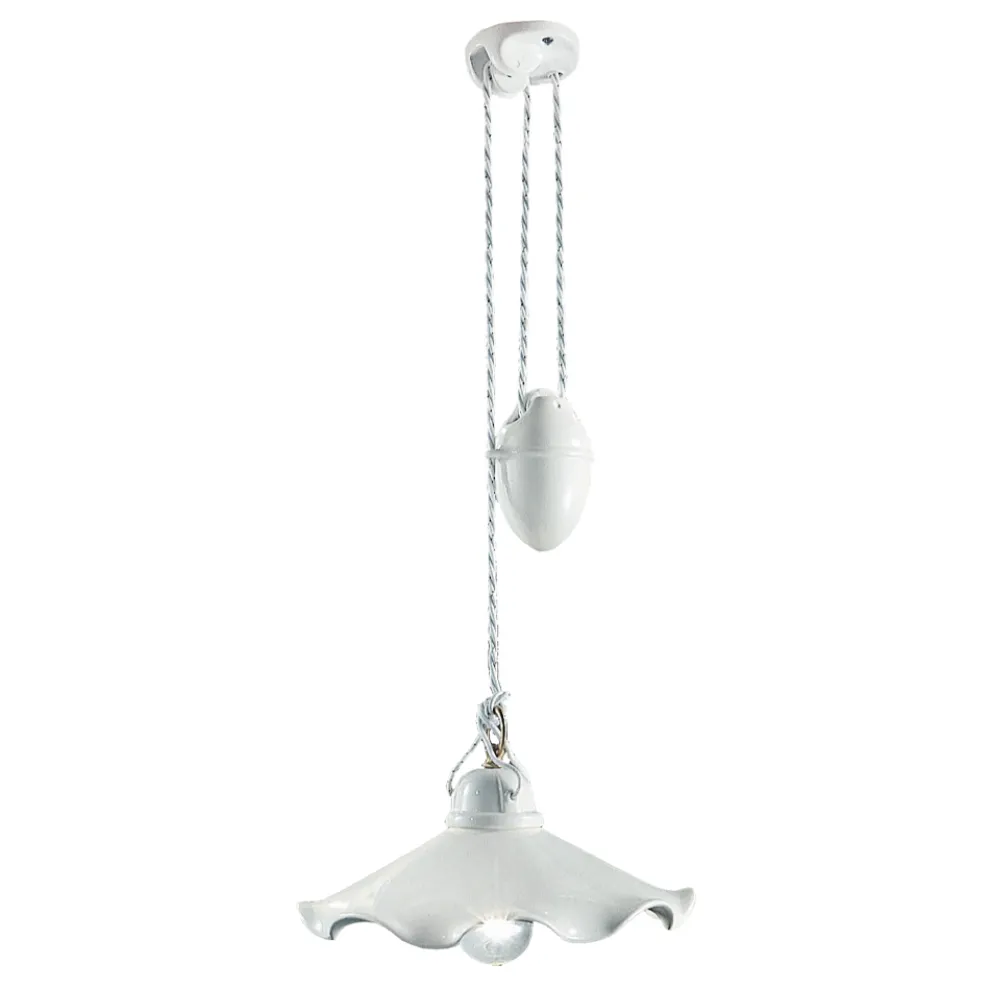 Ups and Down Pendelleuchte aus gewellter glänzender Keramik - Belluno