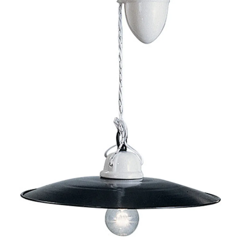 Ups and downs Pendelleuchte aus weißer Keramik und schwarzem Metall - Power