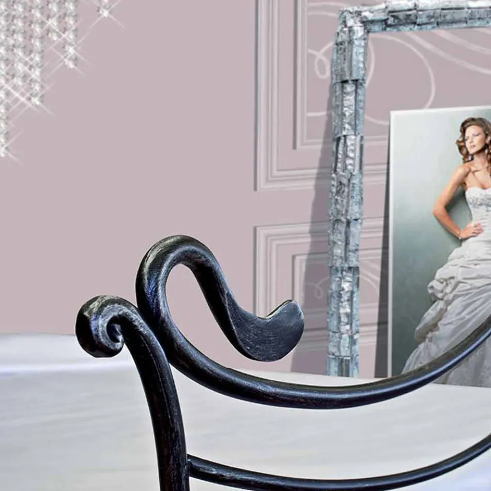 Febo Doppelbett aus Schmiedeeisen in Design