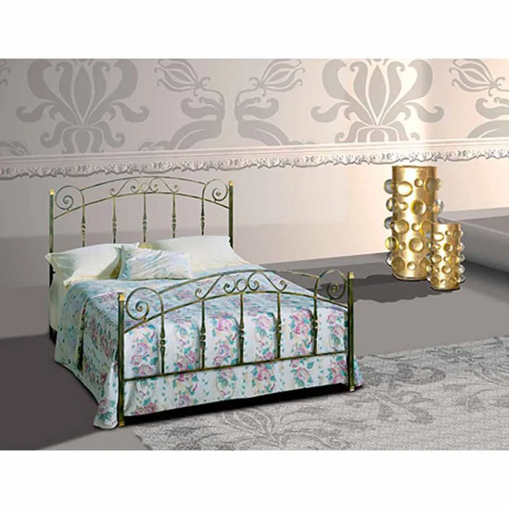 Diamante Doppelbett aus Schmiedeeisen in Design