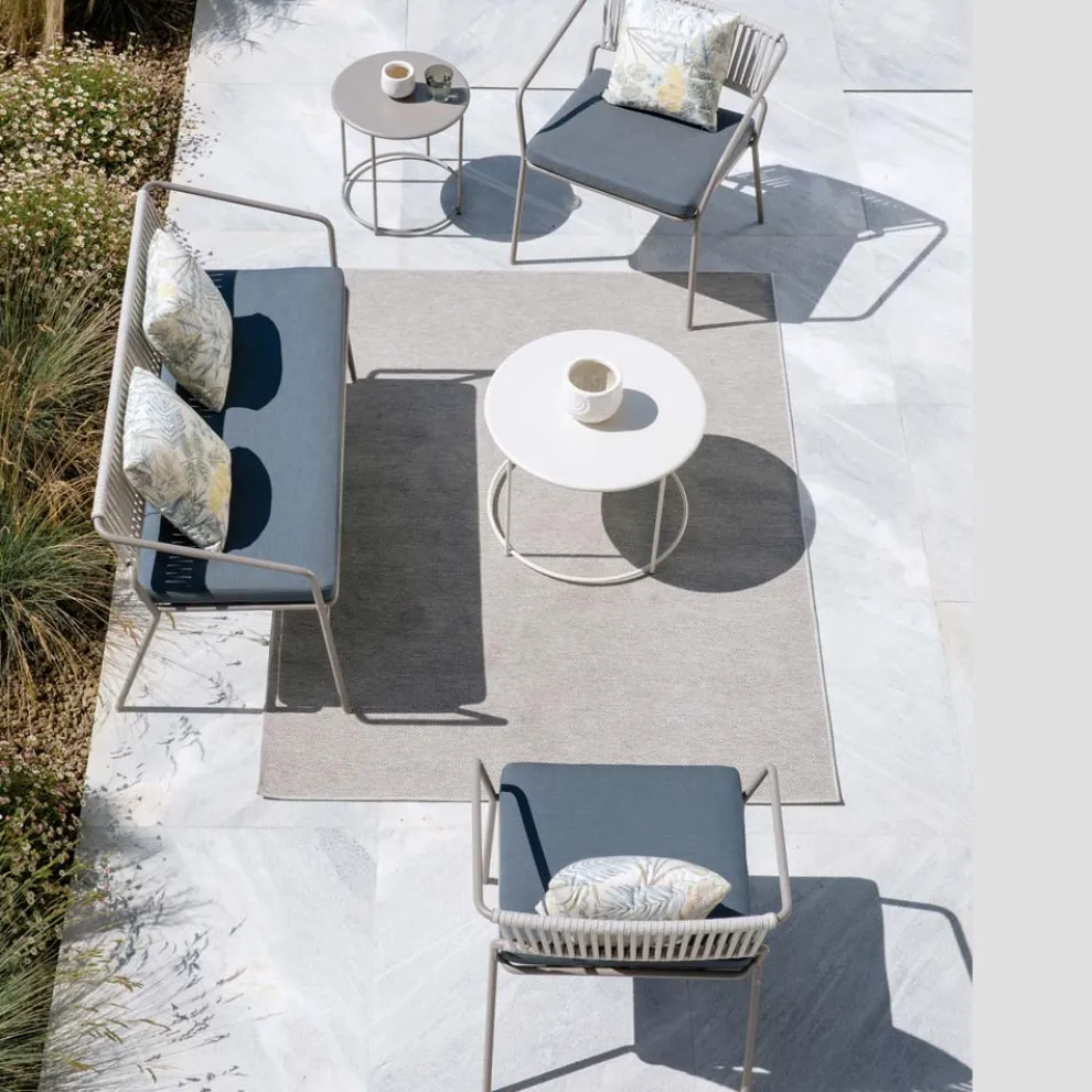 Gartenlounge mit Sesseln und Metallsofa Made in Italy - Prato