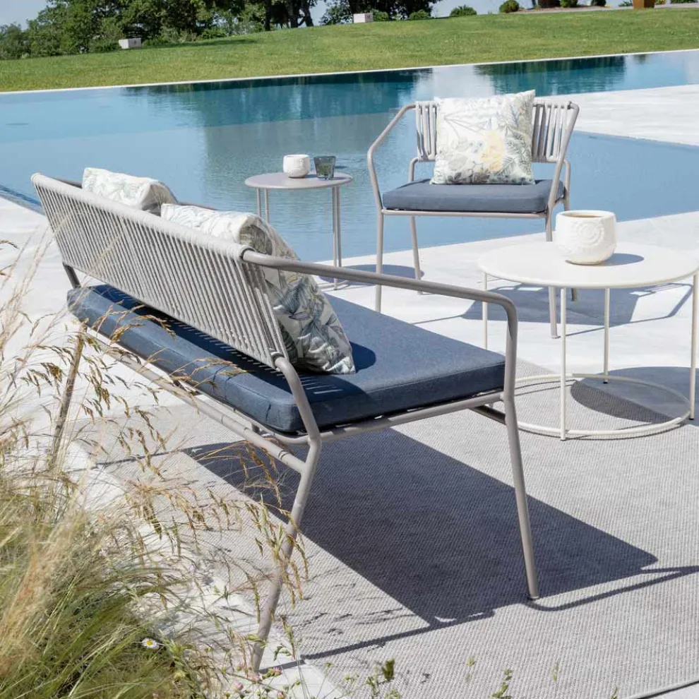 Gartenlounge mit Sesseln und Metallsofa Made in Italy - Prato