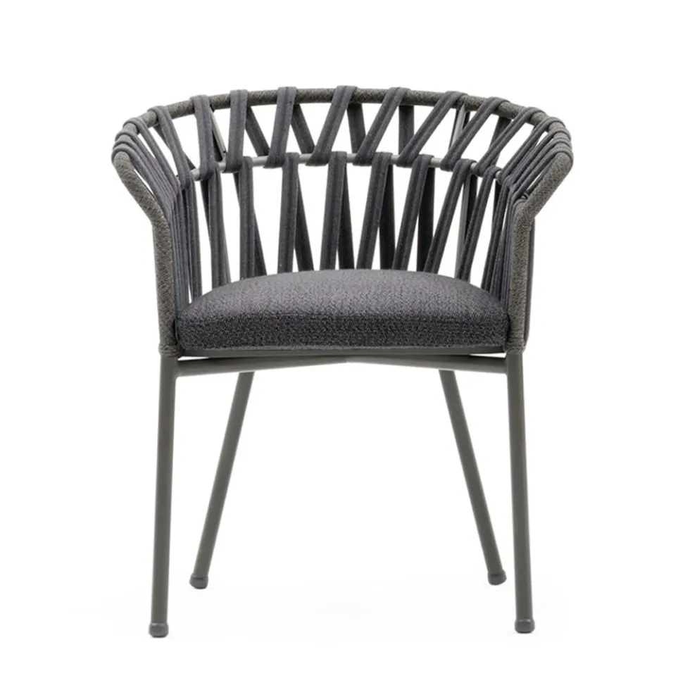 Outdoor-Sessel aus Seil, Stoff und Aluminium - Emma Cross von Varaschin