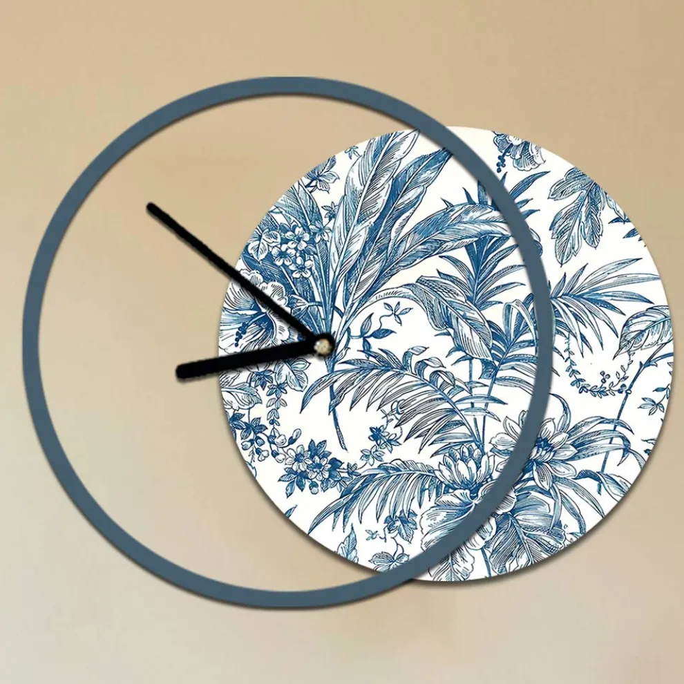 Uhr mit hölzerner und bedruckter Platte, hergestellt in Italien – Malawi