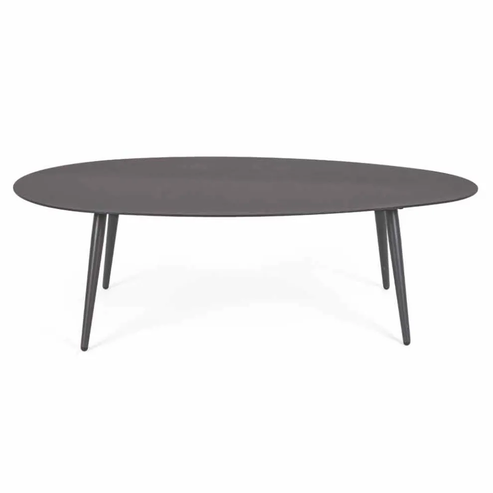 Couchtisch im Freien mit ovaler Platte aus lackiertem Aluminium - Beyl