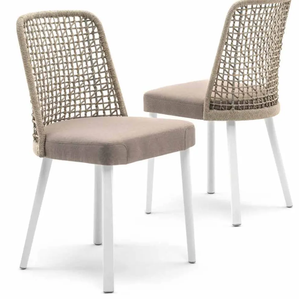 Design Stuhl aus Stoff und Aluminium Varaschin Emma