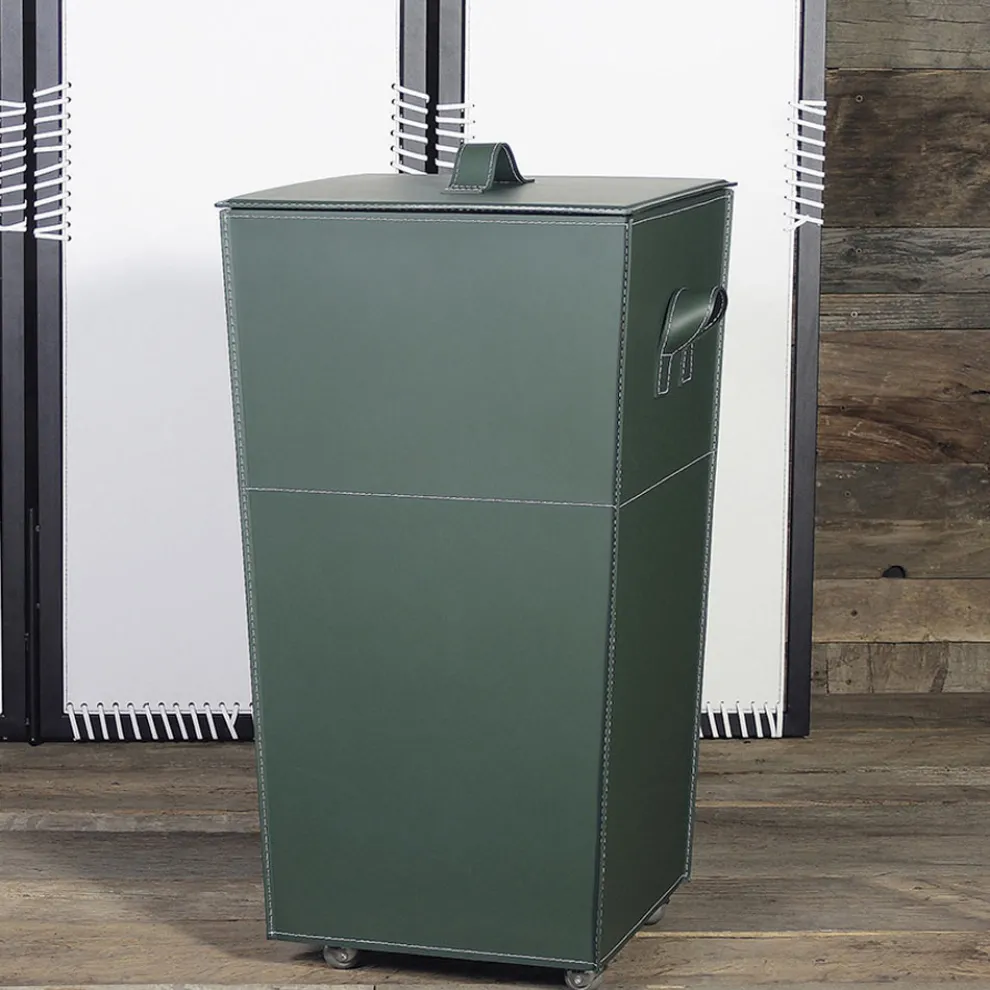 Vasenbehälter für Leinen- und Lederdesign mit Rädern - Pillenmodell